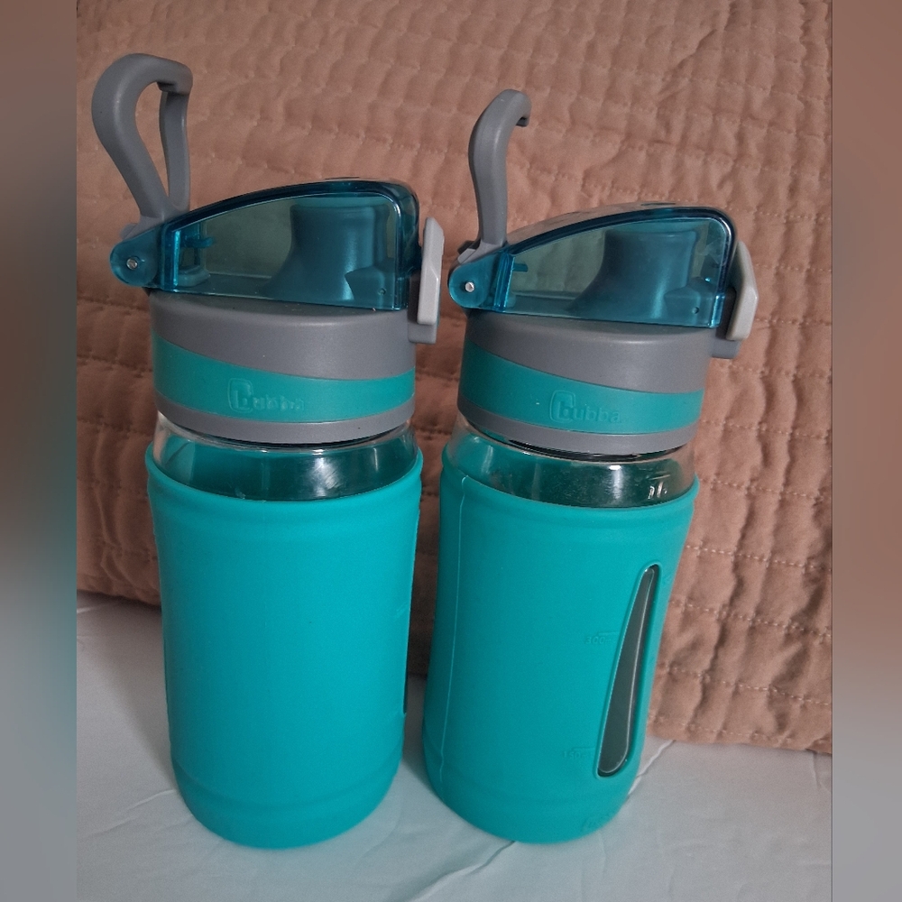 Lot Of 2  Bubba Aqua Water Bottles with Flip Tops 16oz Pre-owned